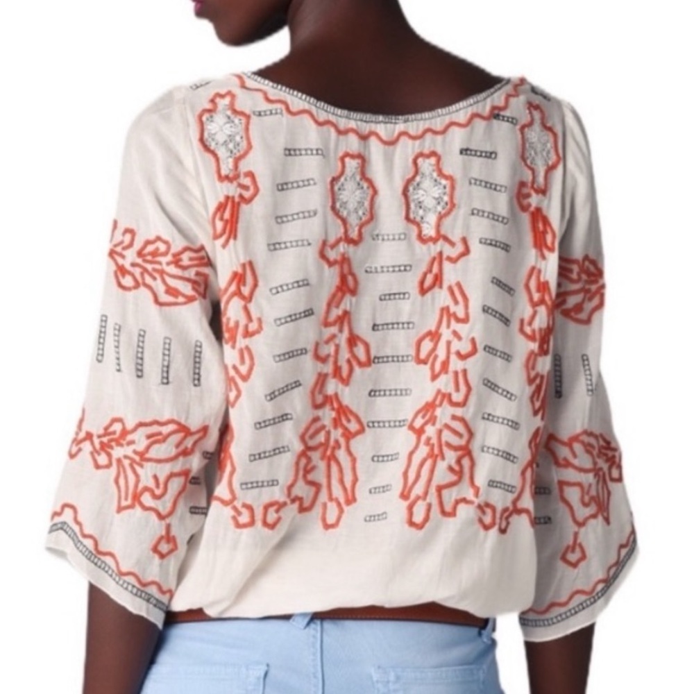 Free People Mayfair embroidery button up top - Picture 2 of 3